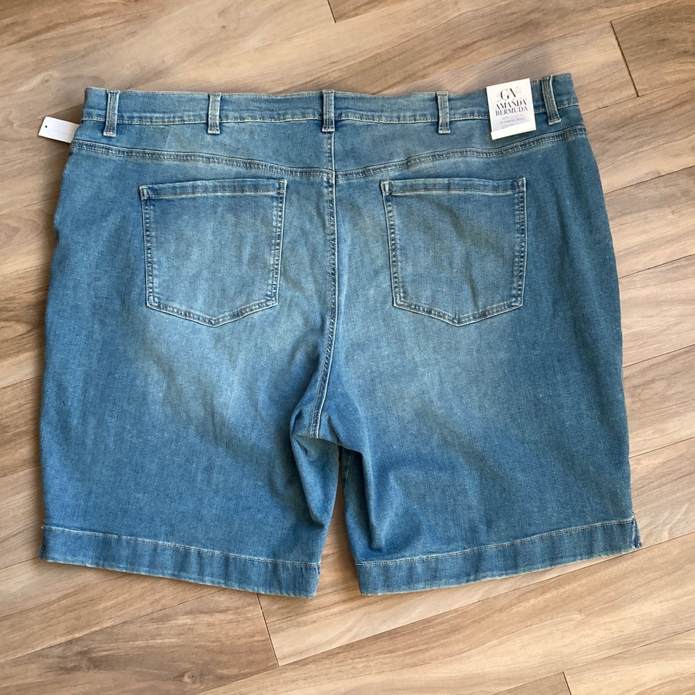 Gloria Vanderbilt Amanda Bermuda jean short flawless stretch classic rise 24W - Picture 15 of 16